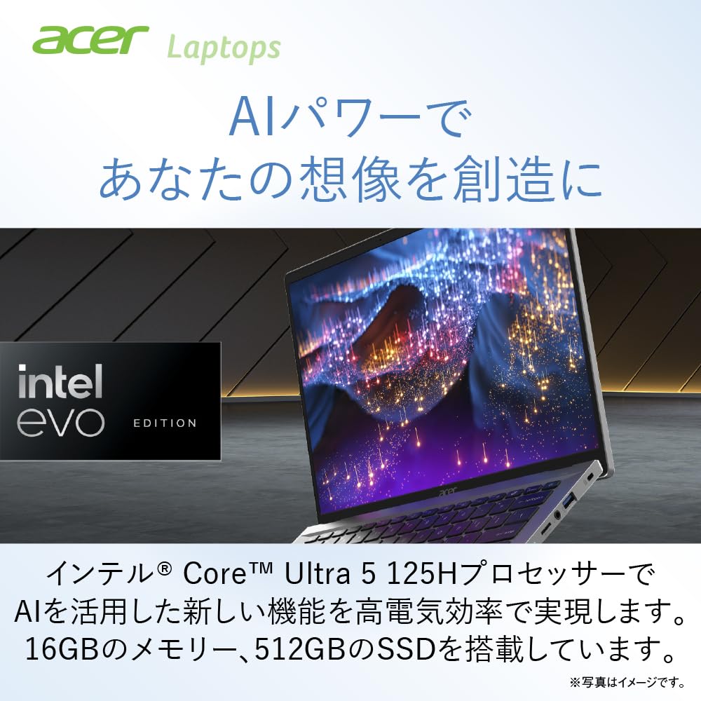 Acer Swift go 14　Core U5 125H 16GB/512GB Acer Swift Go (Core Ultra 5プロセッサー 125H/16GB/512GB SSD/光学